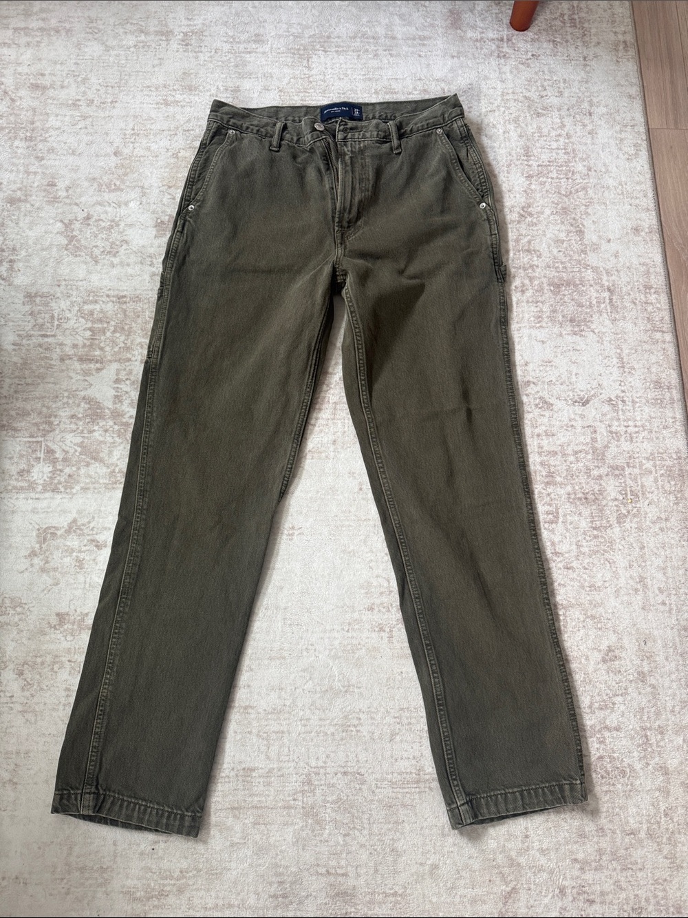 Men's Olive Green Jeans- Abercrombie (33/34)